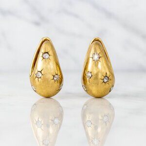 "Molly" Gold Sparkle Petra Hoops